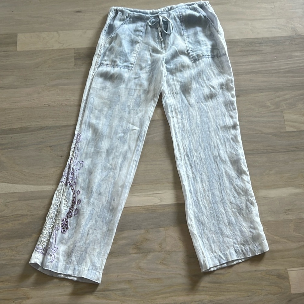 Stylish  lavender linen draw string  pants (M)